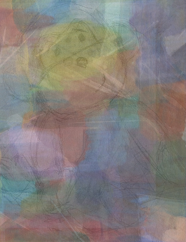 multicolour abstract collage print by artist Rachael Grad