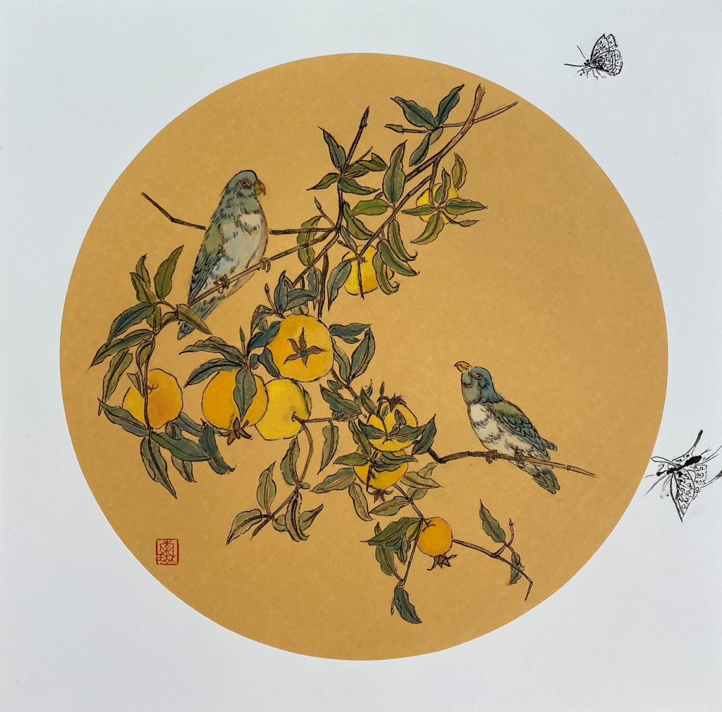 Persimmon Tree and Birds