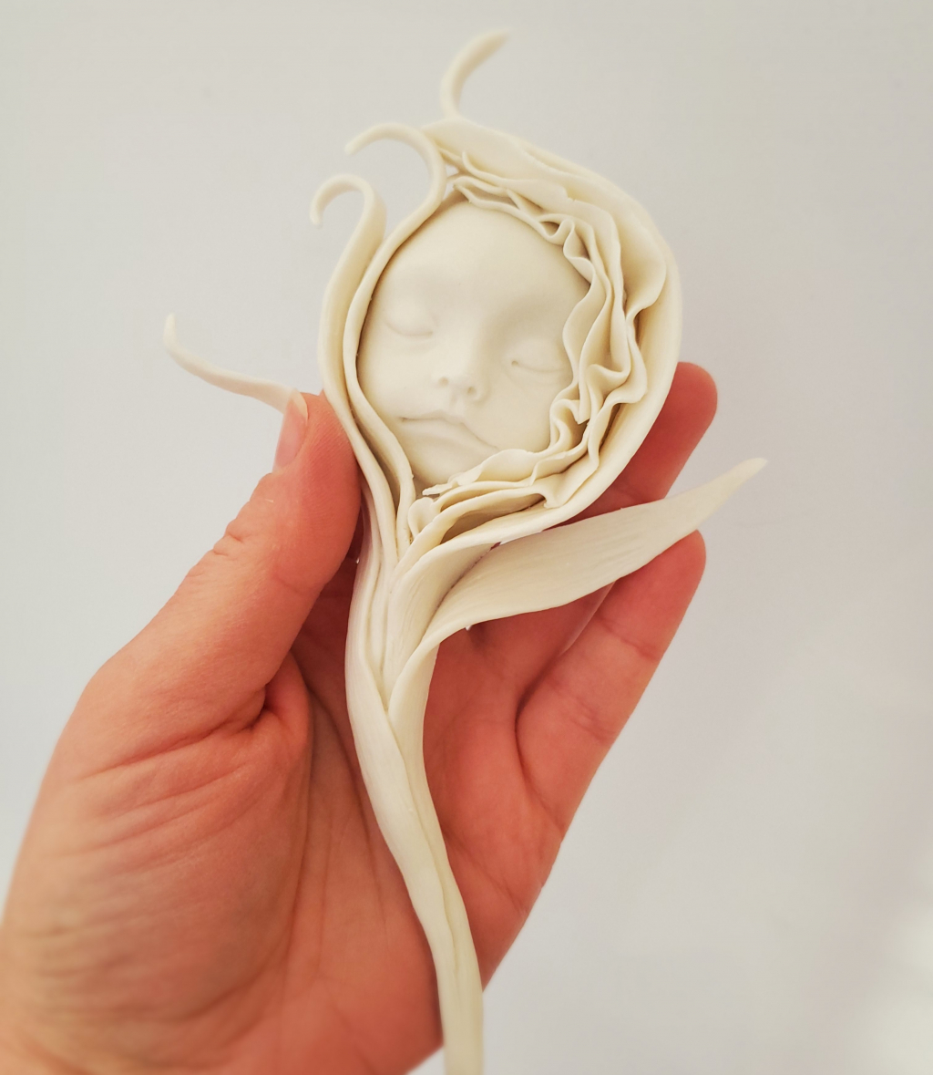 Porcelain sculptures of Flower of the life. Handmade from English porcelain.