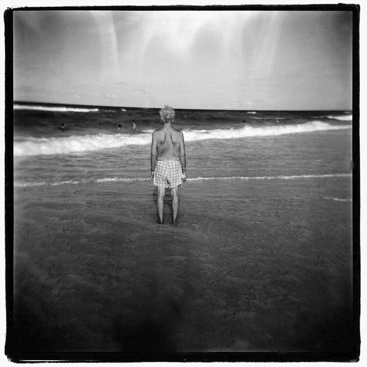 Solitary Man on Beach in Havana, Cuba