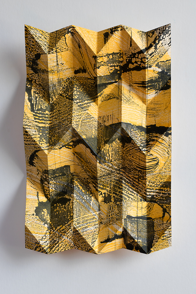 Encaustic Monotype with Tessellation Fold