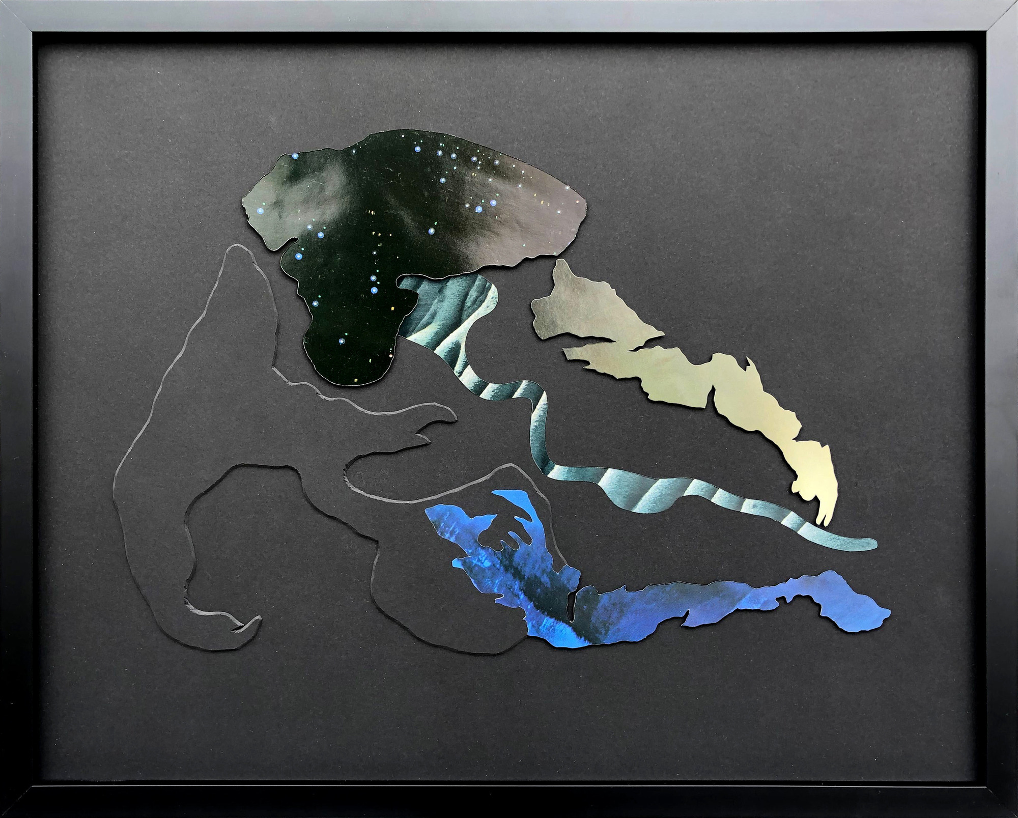 framed collage featuring landscape fragments overlapping one another