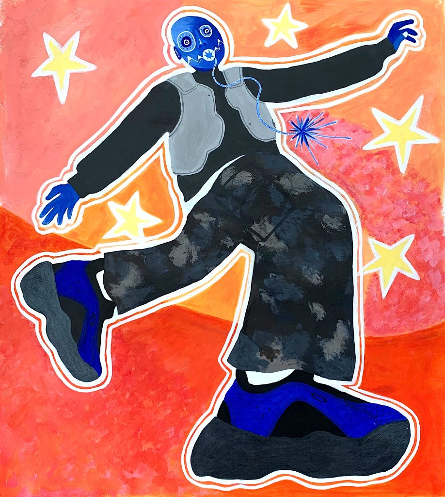 floating through space