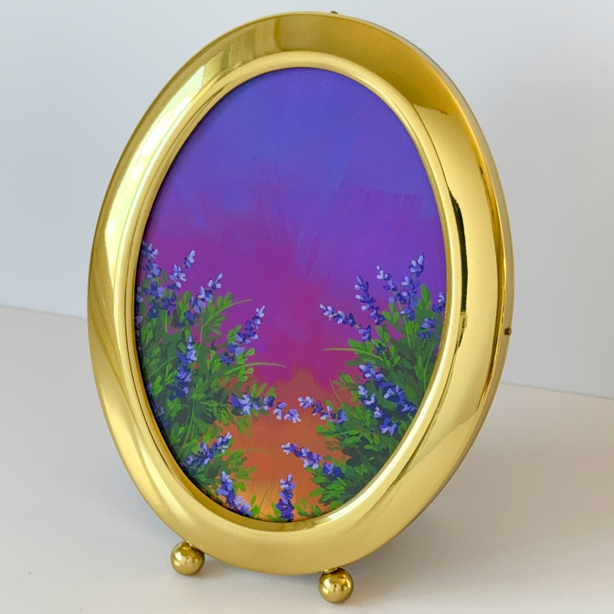 A vibrant sunset complimented with sleepy lavender.