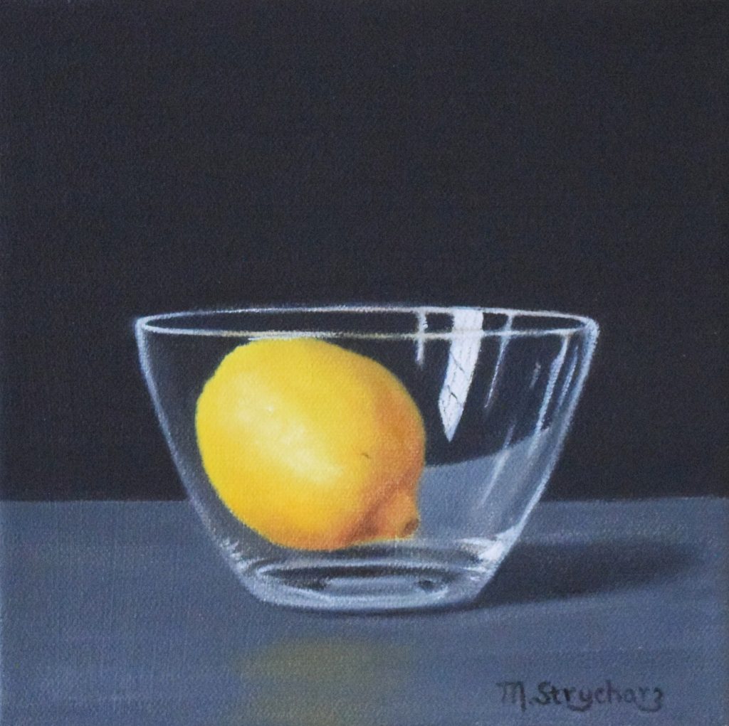 Lemon In Glass Bowl