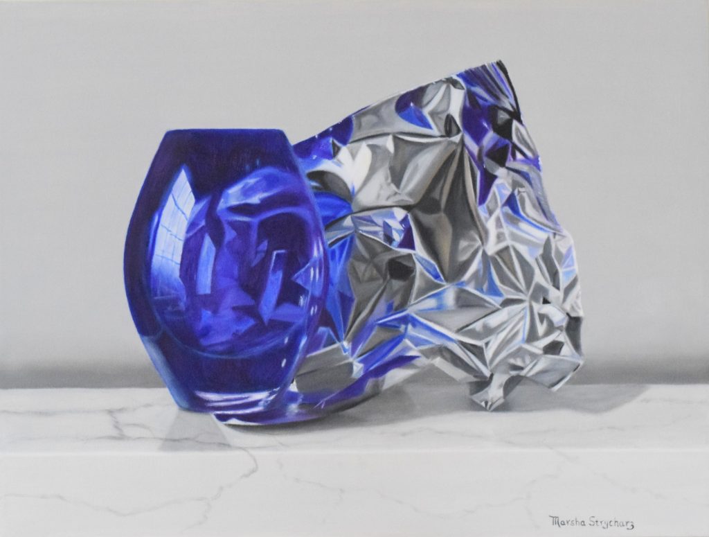 Royal Blue Vase And Foil