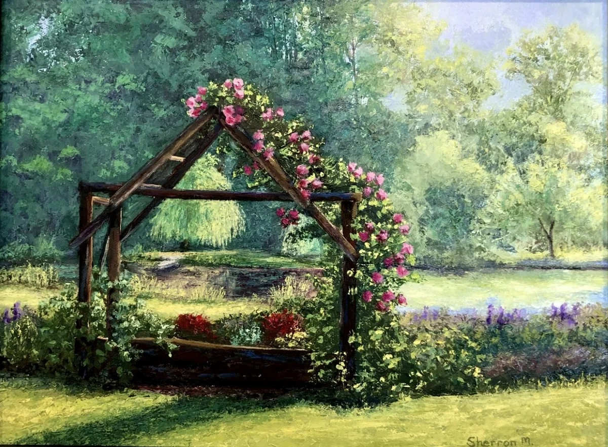 Sherron Moorhead - Rose Arbour and Frog Bog