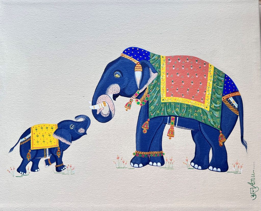 Bond Beyond Words-Elephant with her Baby