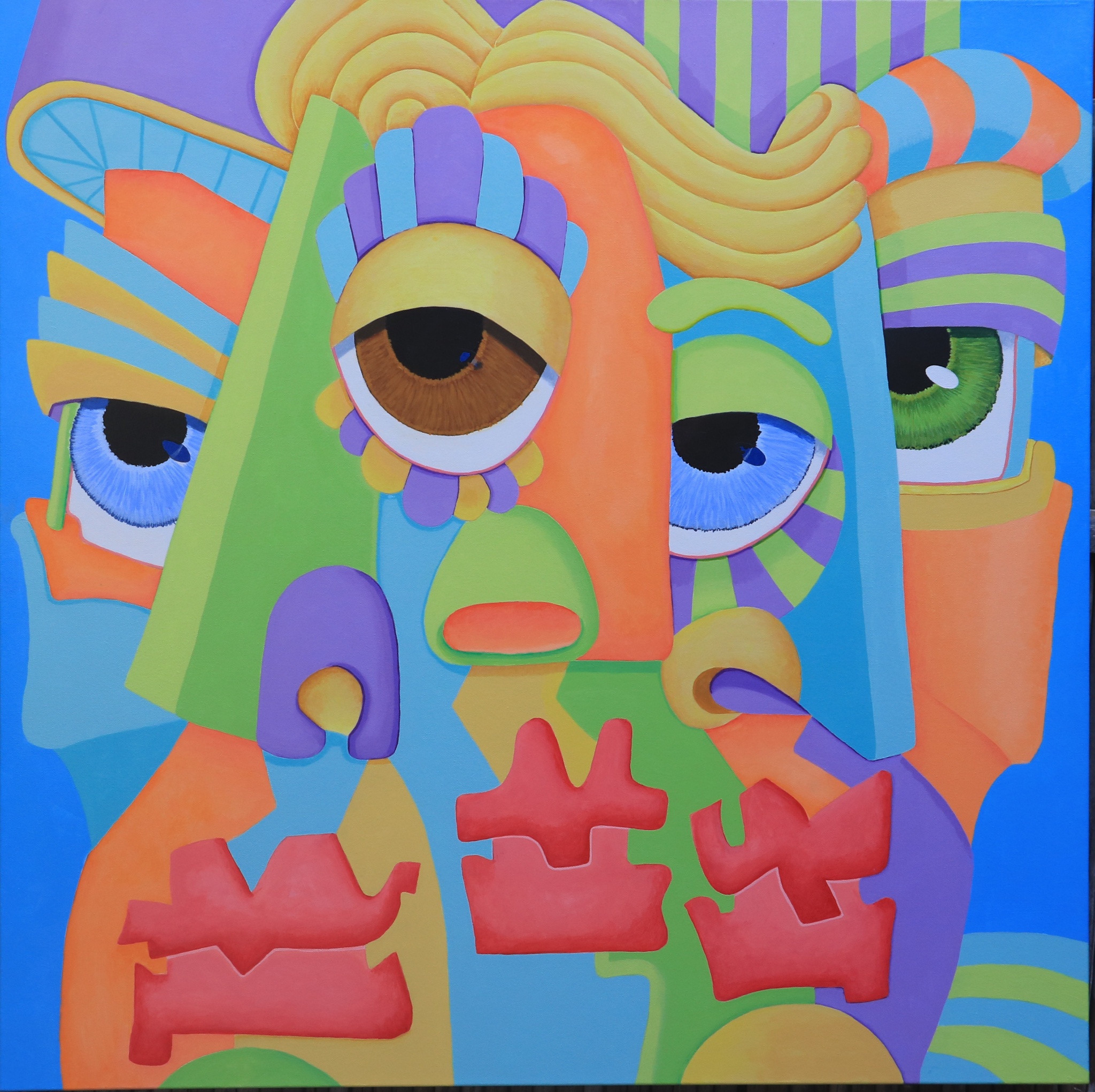 Colourful multifaced portrait