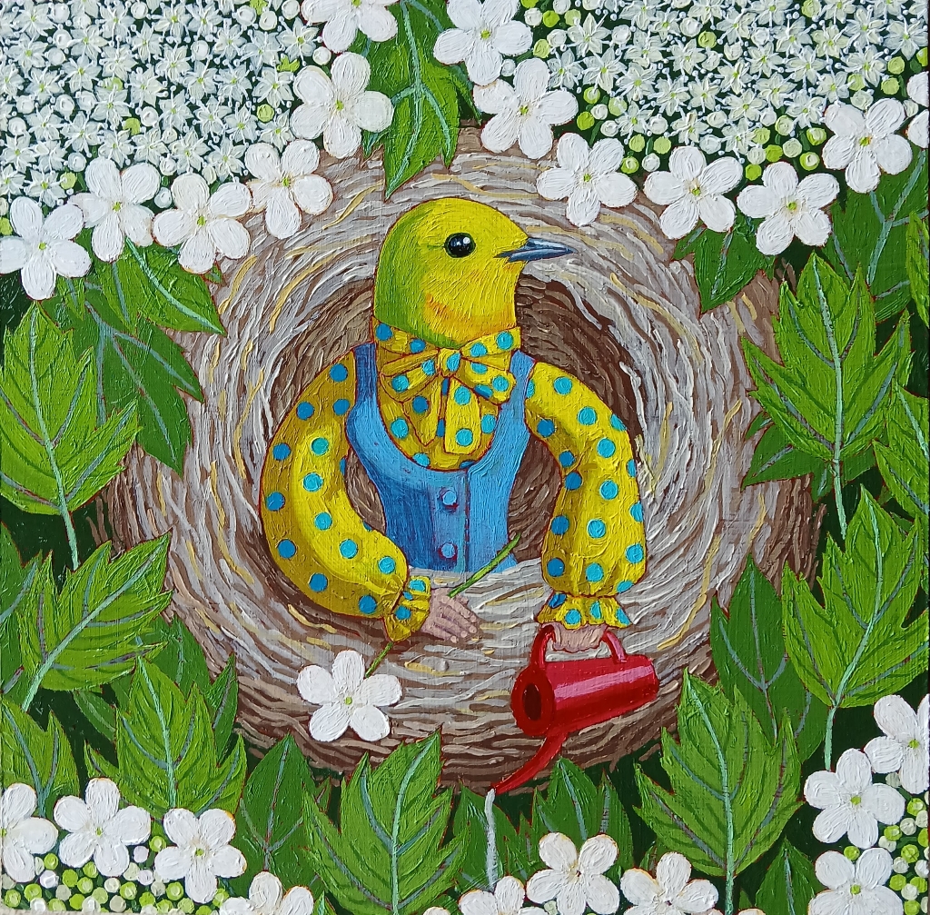 Yellow Warbler in Her Nest
