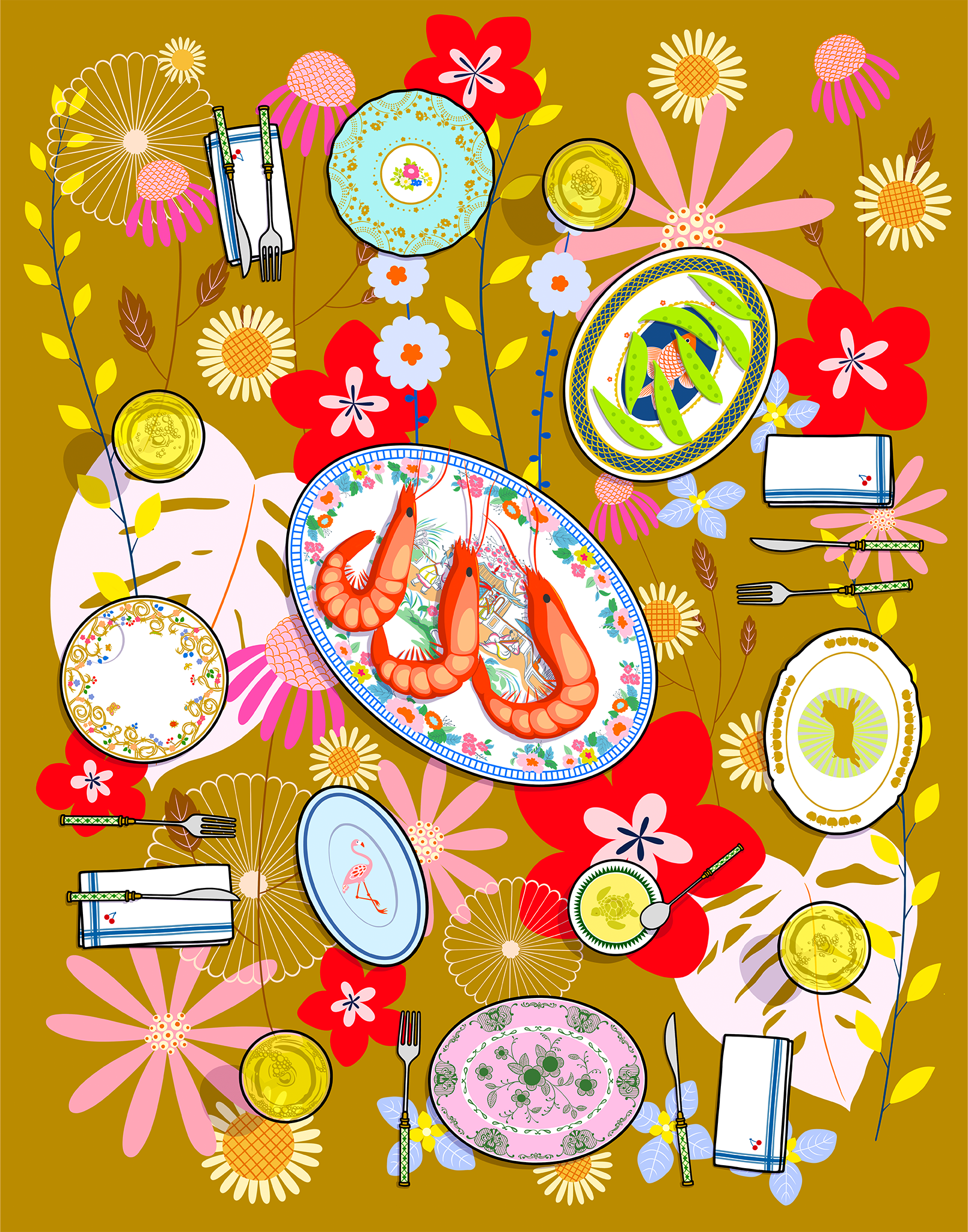 Shrimp and peas
