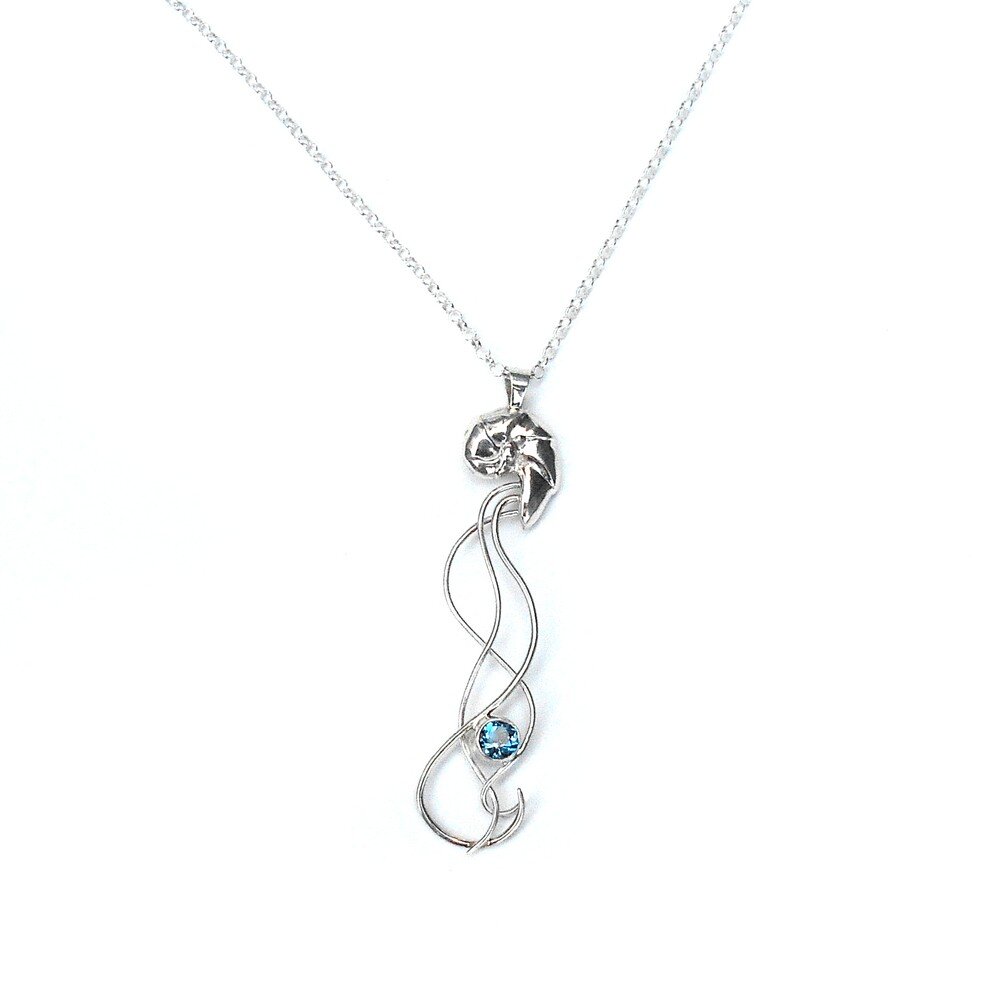 Blue topaz Nautilus Pendant