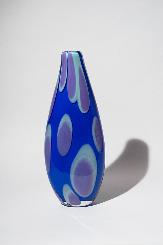 Blue, Celadon and Violet Polka Dot Vase