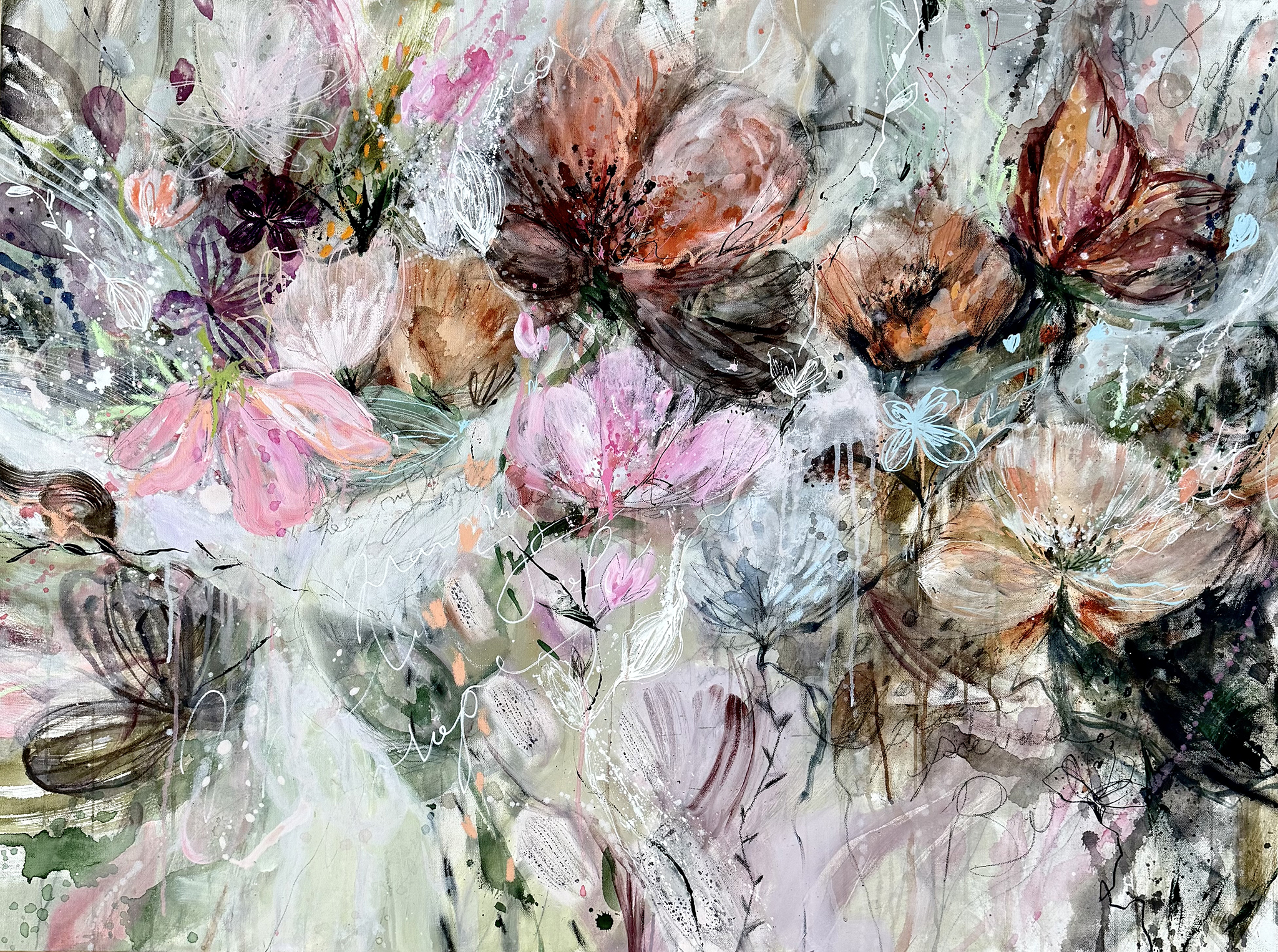 Celeste Kim Art | Visual Poetry | Abstract Floral Expressive Painting