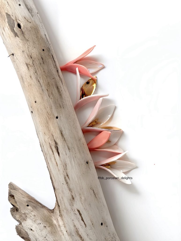 Pink magnolias drop Earrings