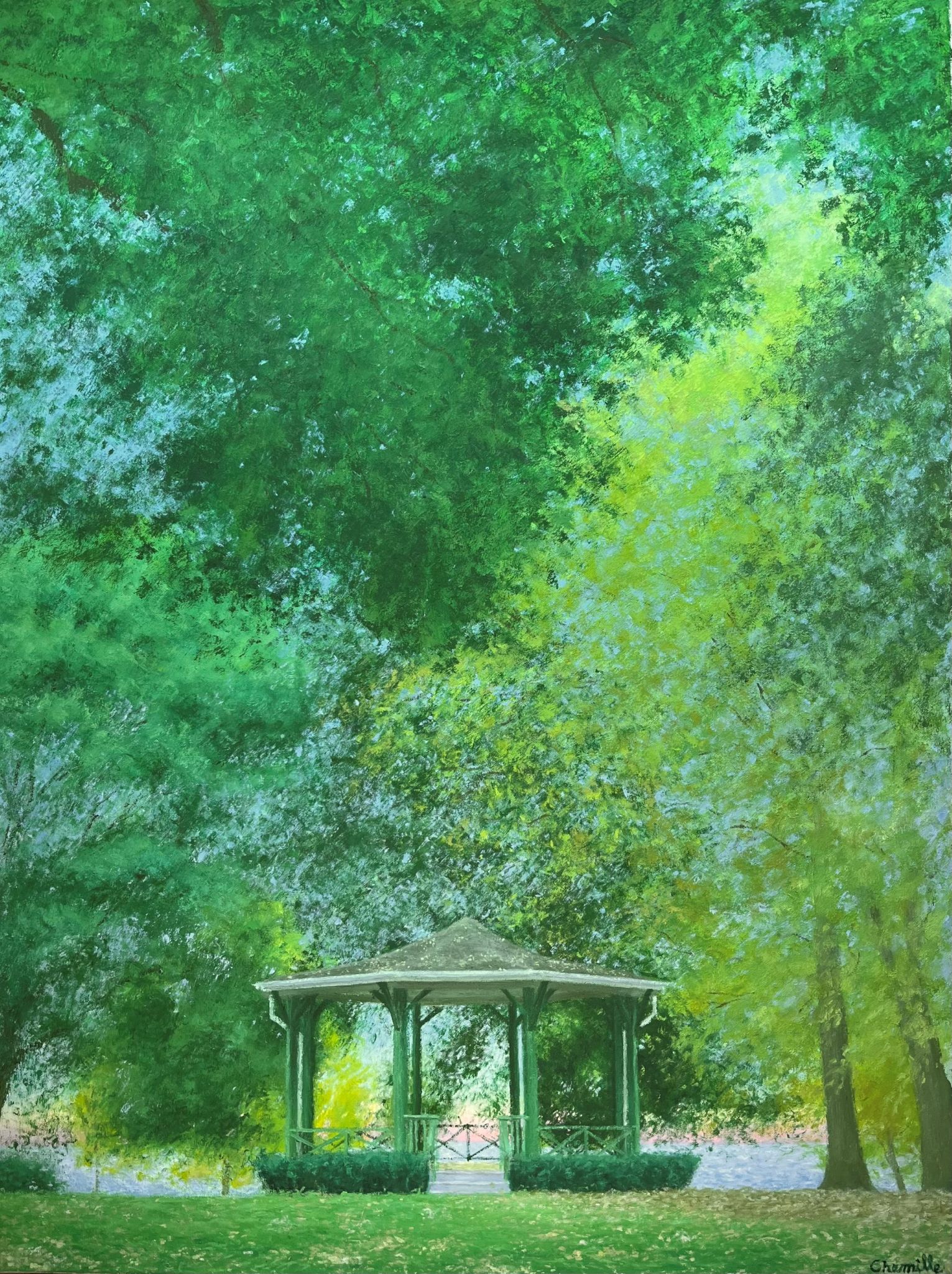 Lakeside Gazebo In Early Autumn