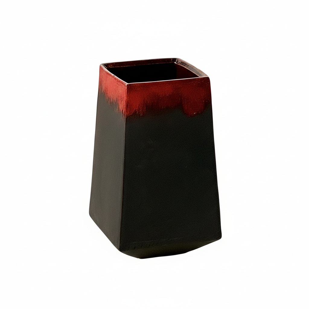 Tapered Structure Vase – Red/Black