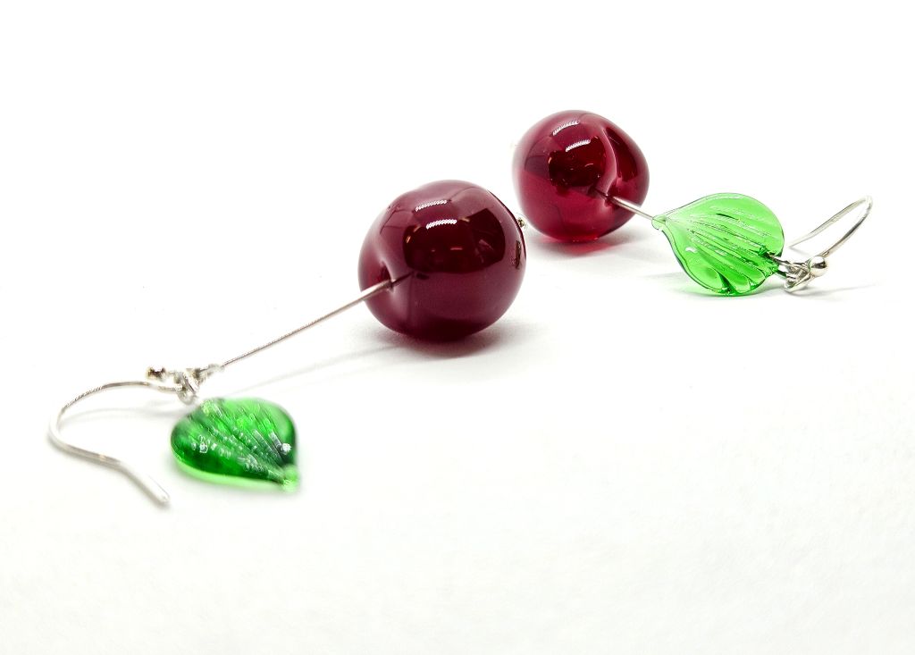 Glass Cherry Earrings