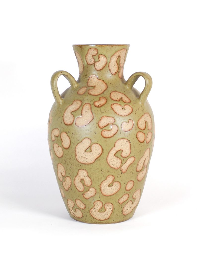 Handled Olive Print Vase