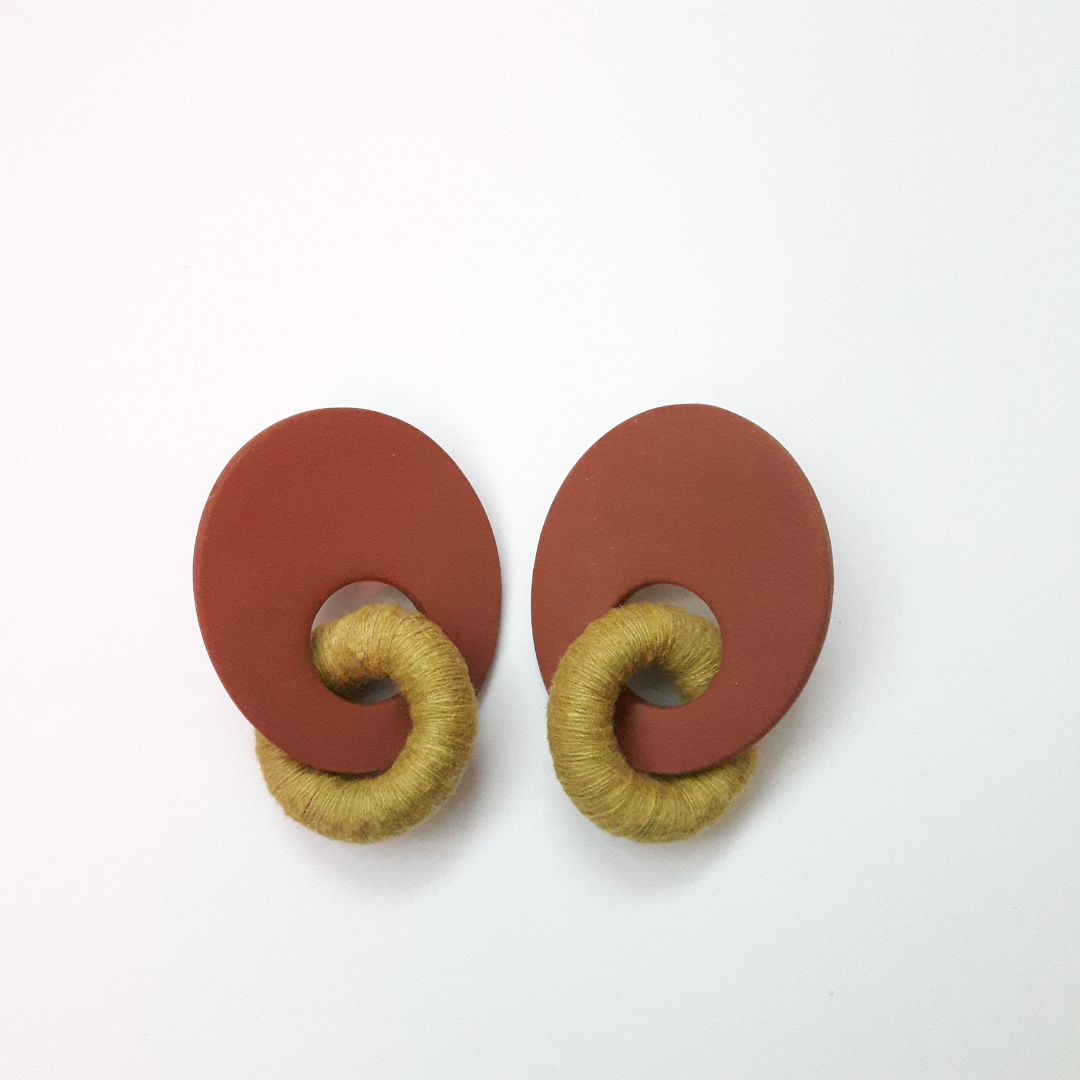 CECILE polymer clay and cotton earrings