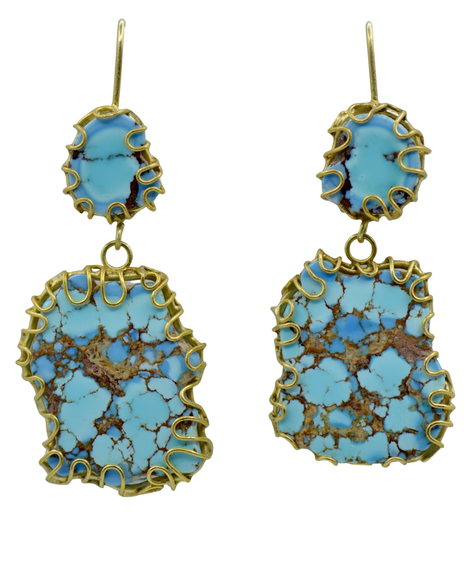 Golden Hills Turquoise Squiggle Earrings