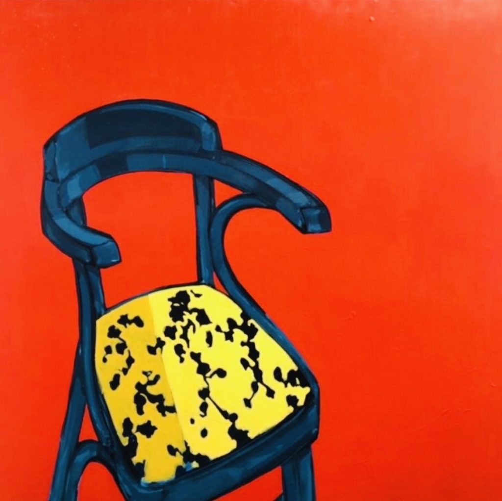 Chair.Arrangement in Red, Ocher &amp; Blue