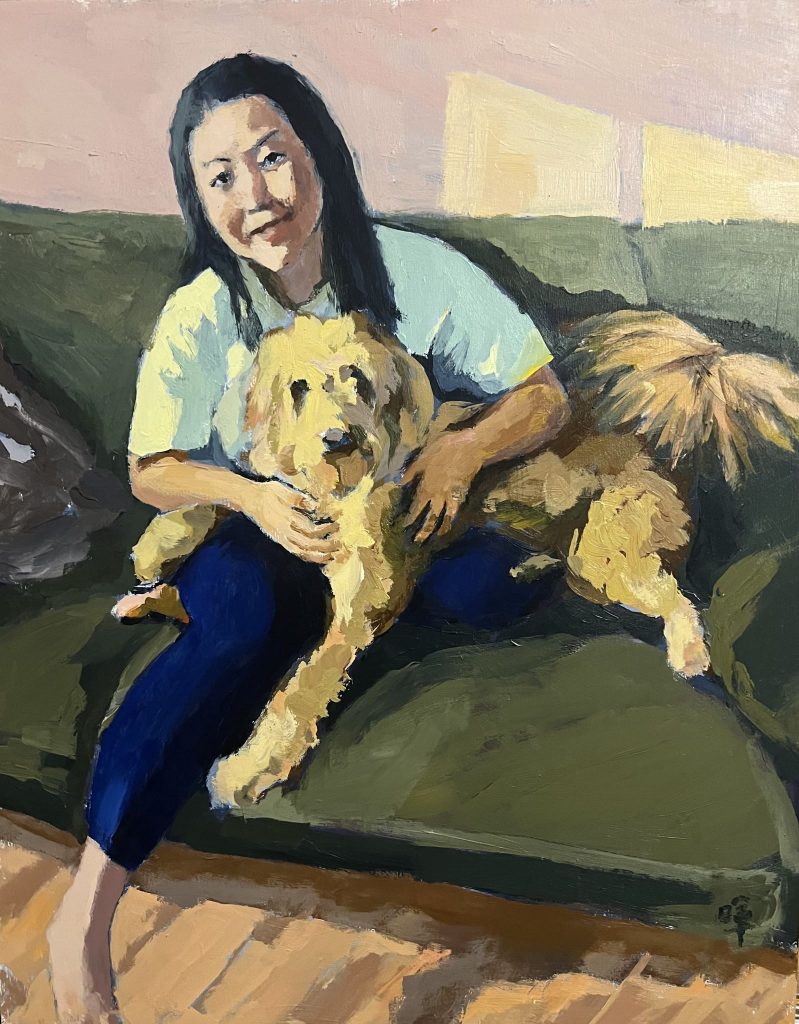 Portrait of a Girl and a Dog