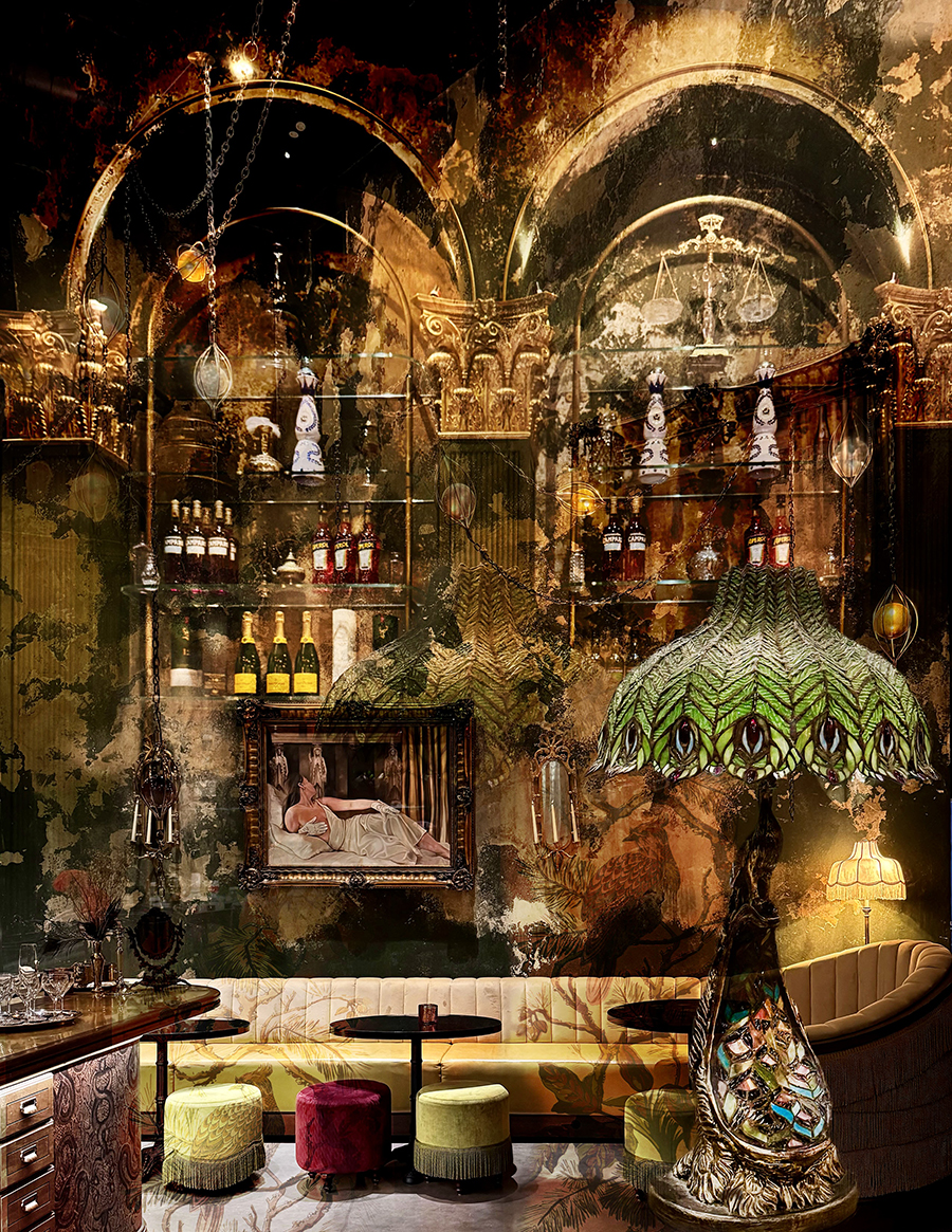 Photograph composite of the Bonne Nuit, Speakeasy in Toronto