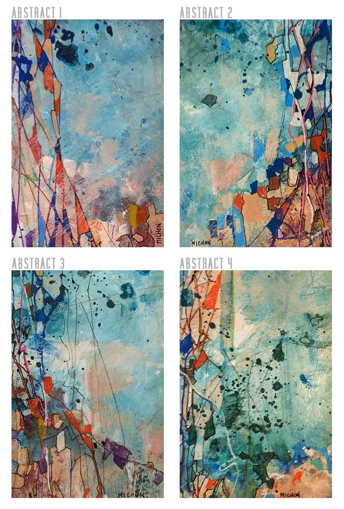 Abstract 1 to 4 Quadriptych