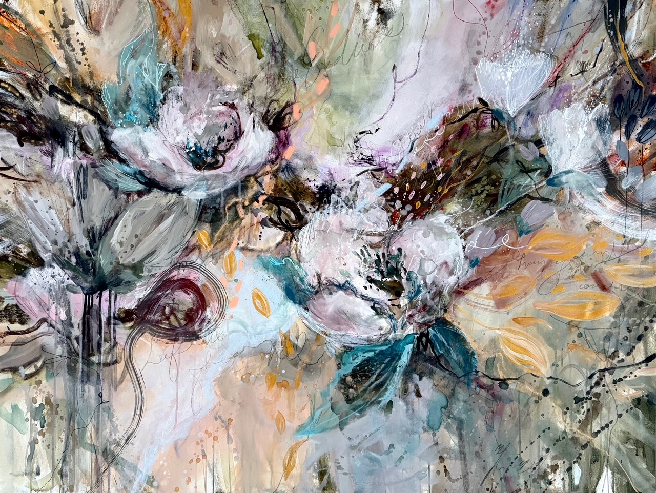 Celeste Kim Art | Visual Poetry | Abstract Floral Expressive Painting
