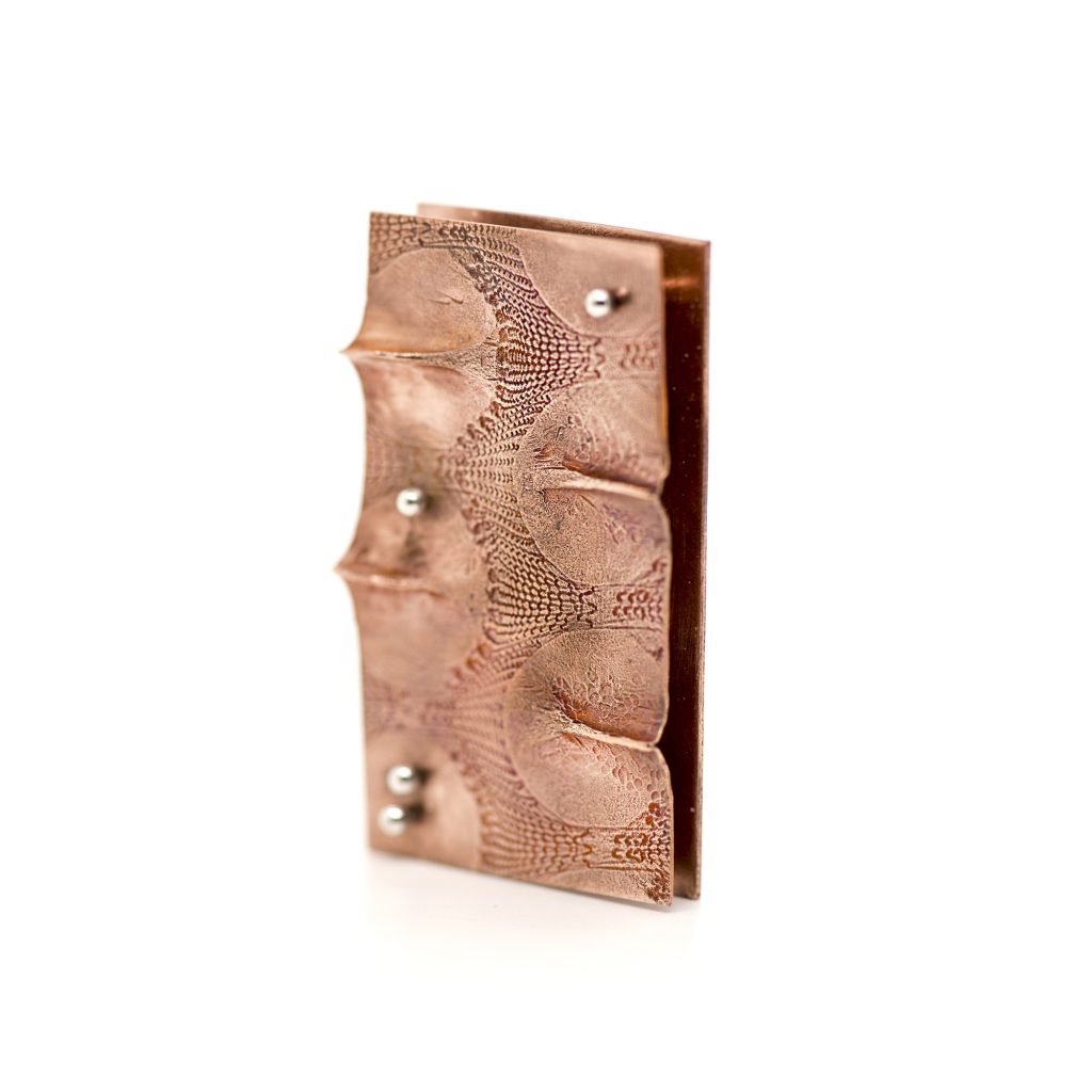 Copper Fold Forming Brooch, Lace, 2026H