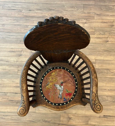 Early 1900s Porcupine Quilled Renaissance Chair
