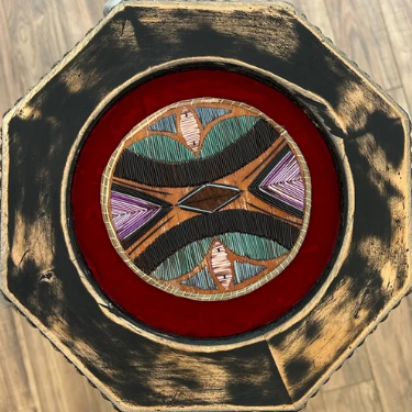 Early 1900s Porcupine Quilled Chinoiserie Table