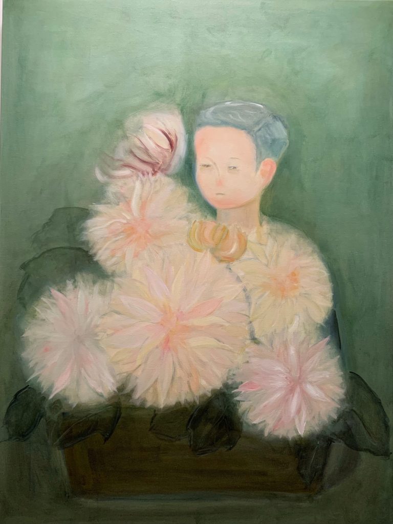 Boy with Dahlias