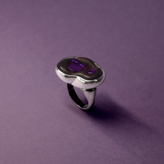 Drippy Wood Ring (Purple)