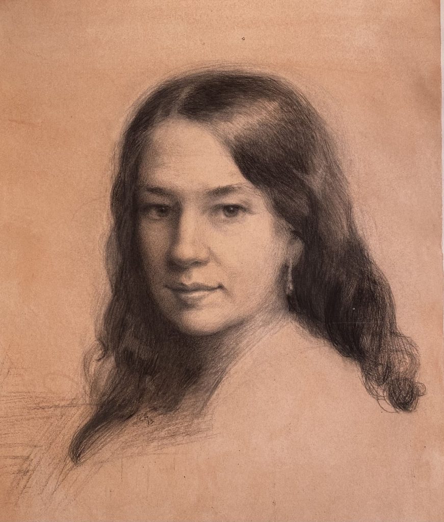 Selfie in charcoal