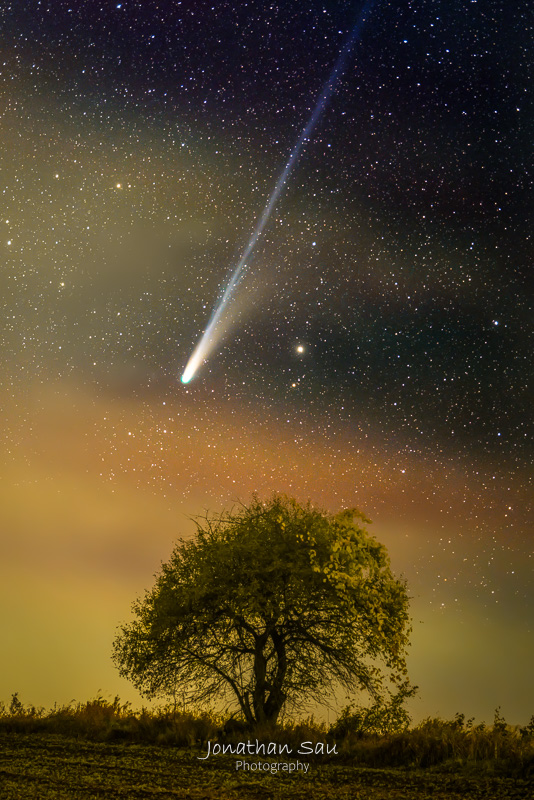 Comet Lemmon Against Approaching Rain