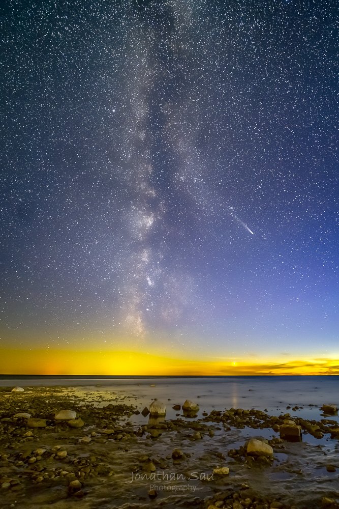 Comet C/2023 A3 Meets Milky Way