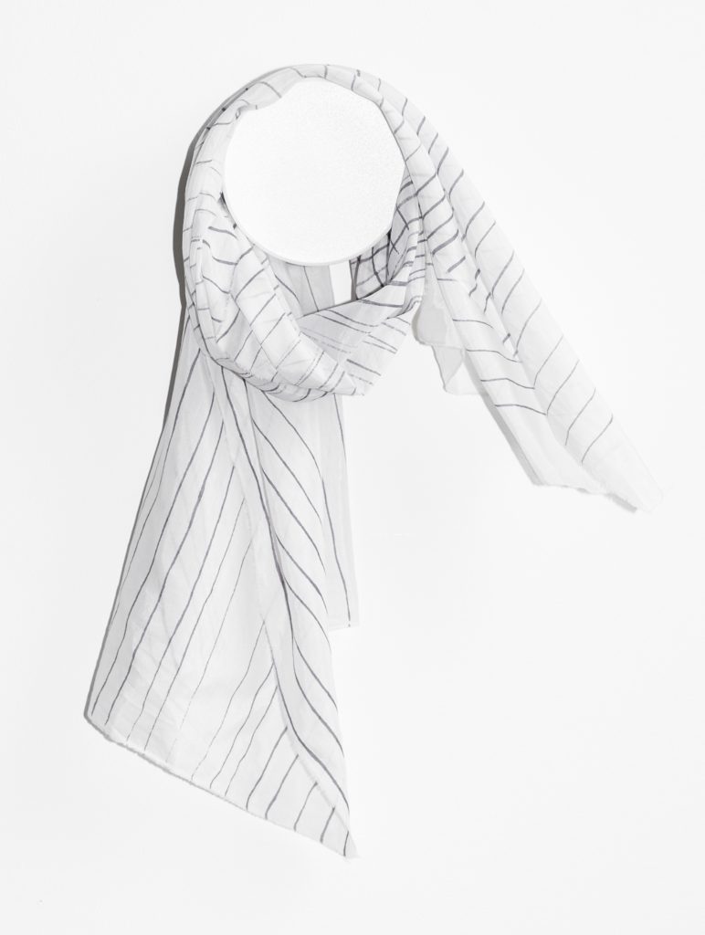 silk and cotton scarf hand screened print with botanical inks